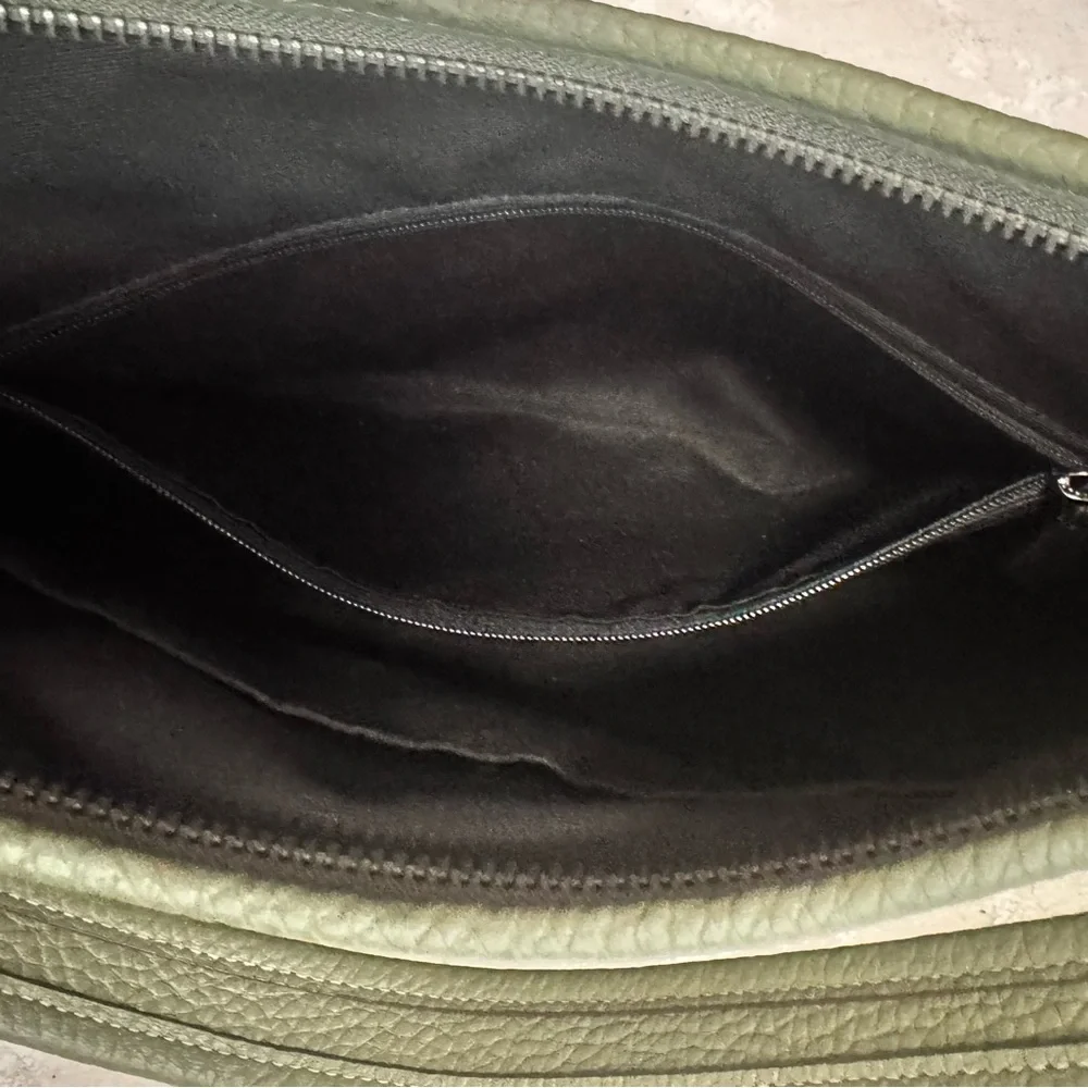 Coach Olive Green Pebbled Leather Shoulder Hobo with Matching Wallet - Picture 4 of 12
